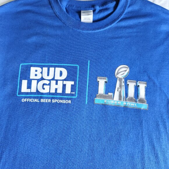 Superbowl LIII t-shirt Men's XL Bud Light Beer Promotional New Short Sleeve - Picture 3 of 10